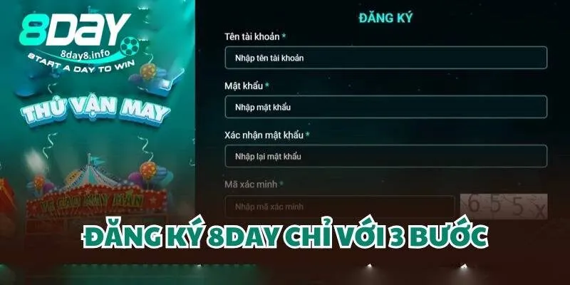 Thông tin đăng ký tài khoản tại 8Day